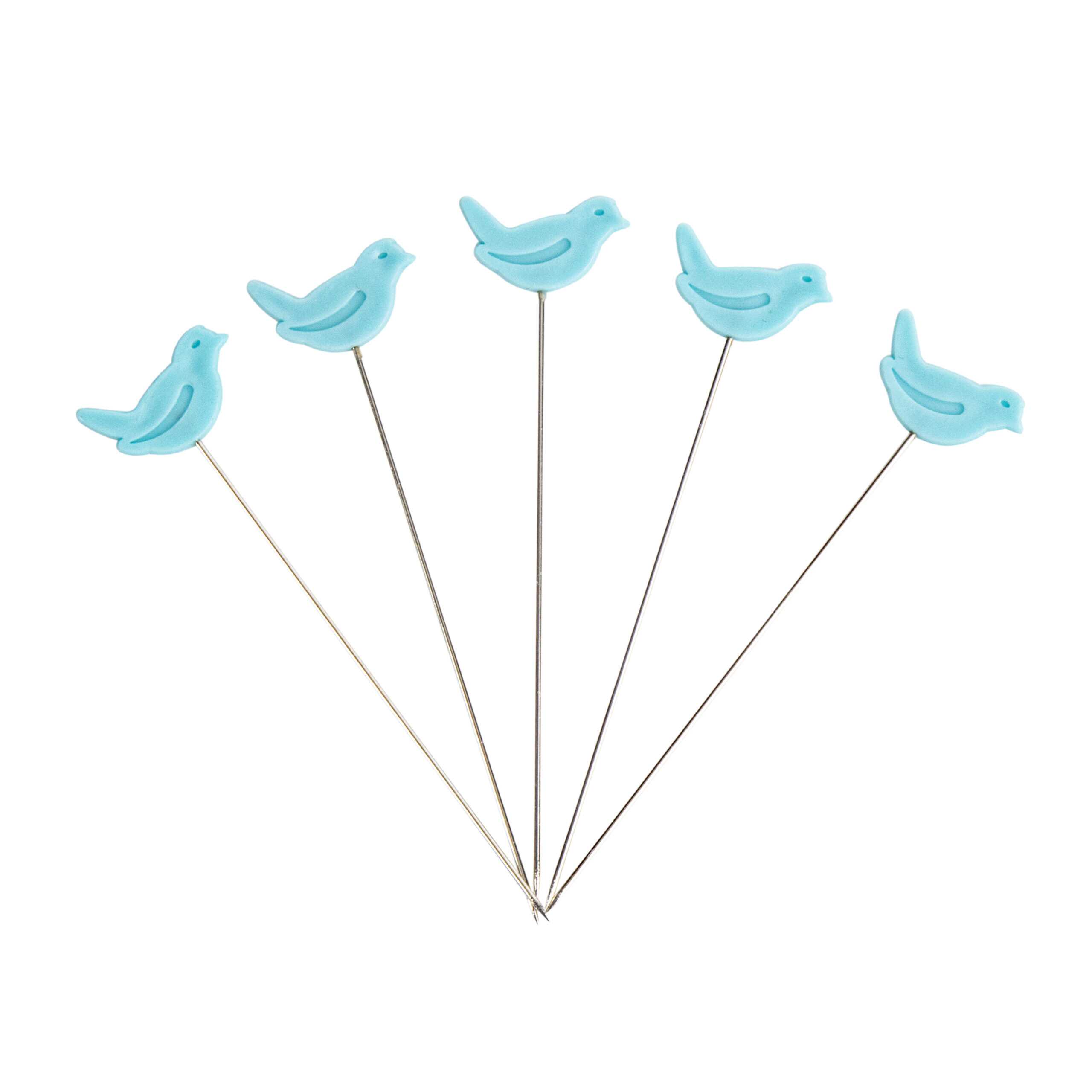 bird sewing pins Riley Blake Designs fanned out for display